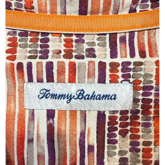 Tommy Bahama Shirt Men's‎ Size L Multicolor Short Sleeve Silk Blend Casual - Picture 9 of 10